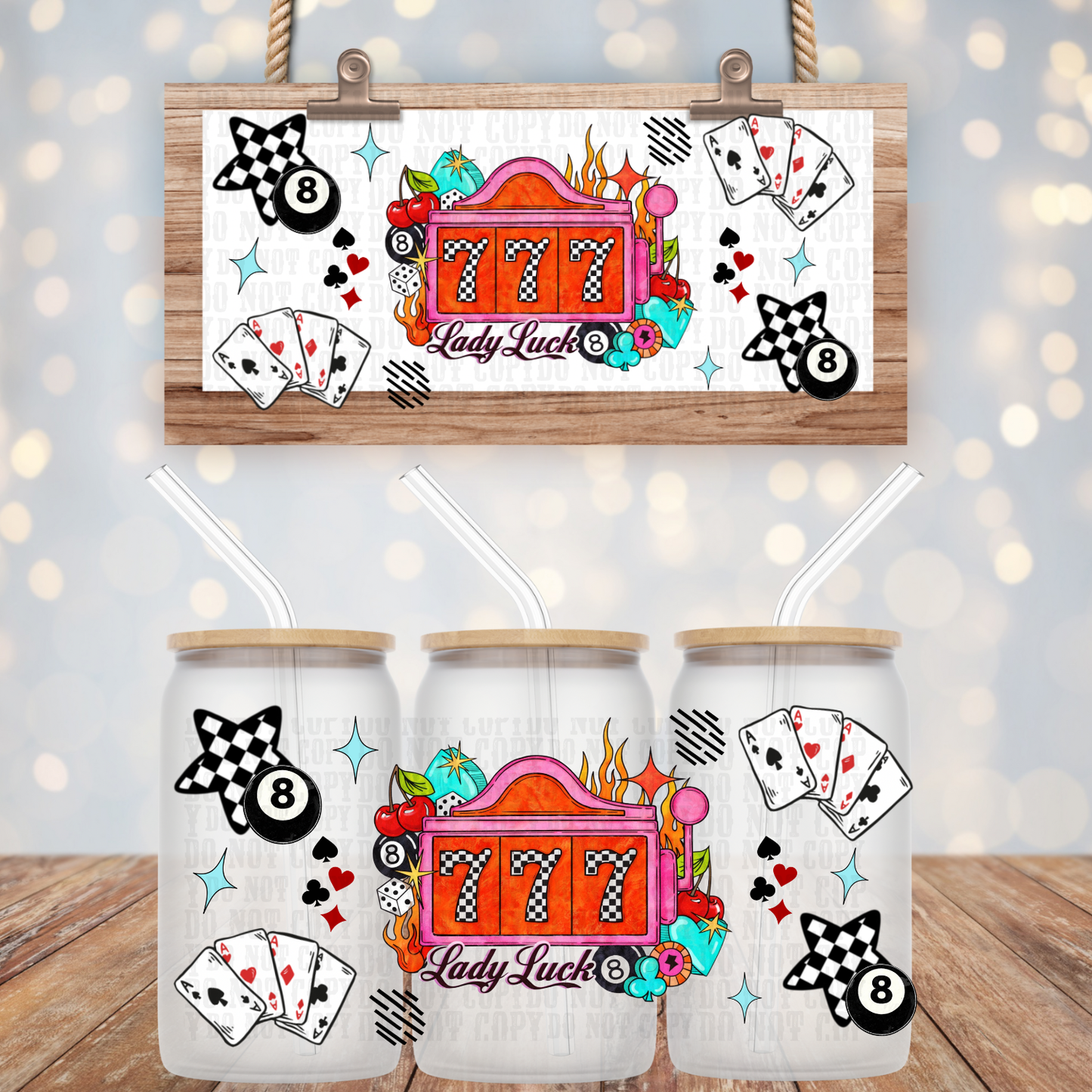 LUCKY 7'S UV DTF CUP WRAP - SHOP EXCLUSIVE