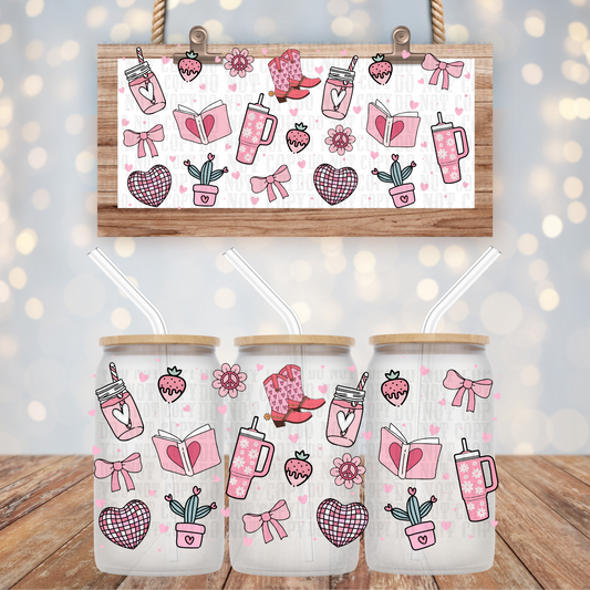 PINK GIRLY UV DTF CUP WRAP