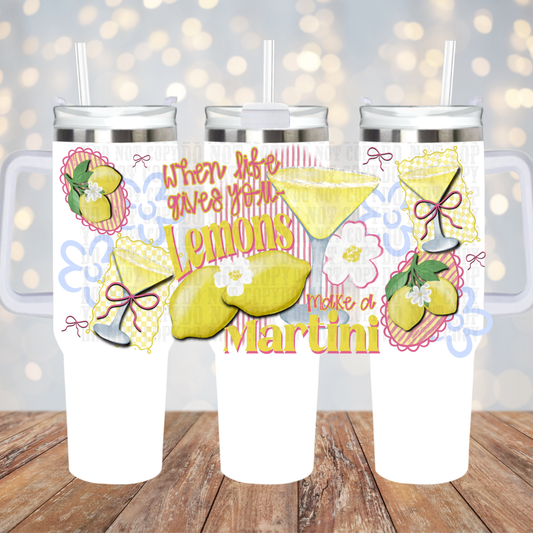 40oz Lemon Martini UV DTF Cup Wrap
