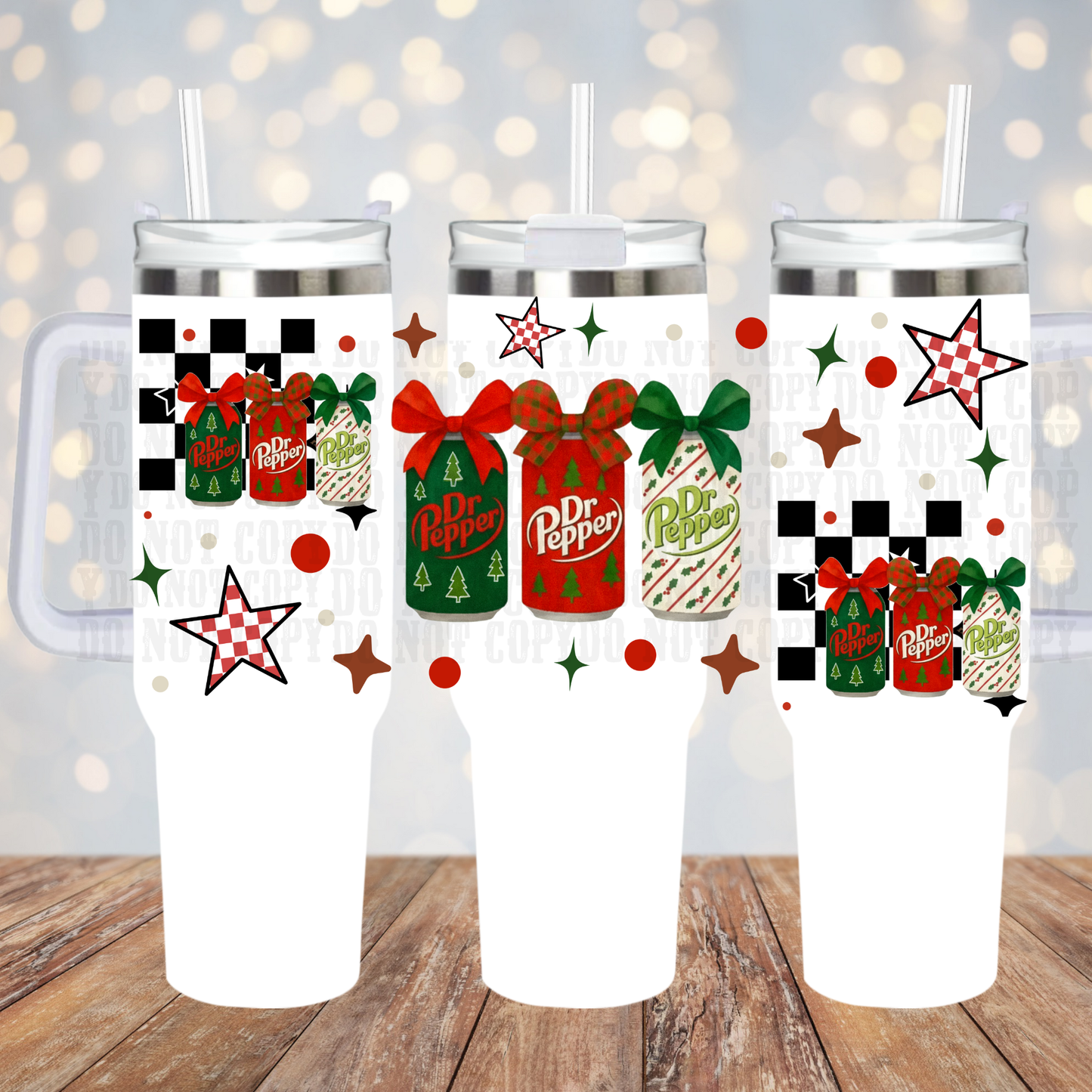 40oz HOLIDAY DR. PEPPER UV DTF CUP WRAP