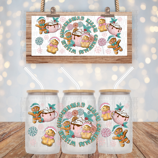 GINGERBREAD KISSES  UV DTF CUP WRAP