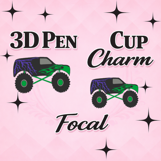 GRAVE DIGGER Focal for Pen & Cup Charms -Interchangeable Decorative Pen Toppers