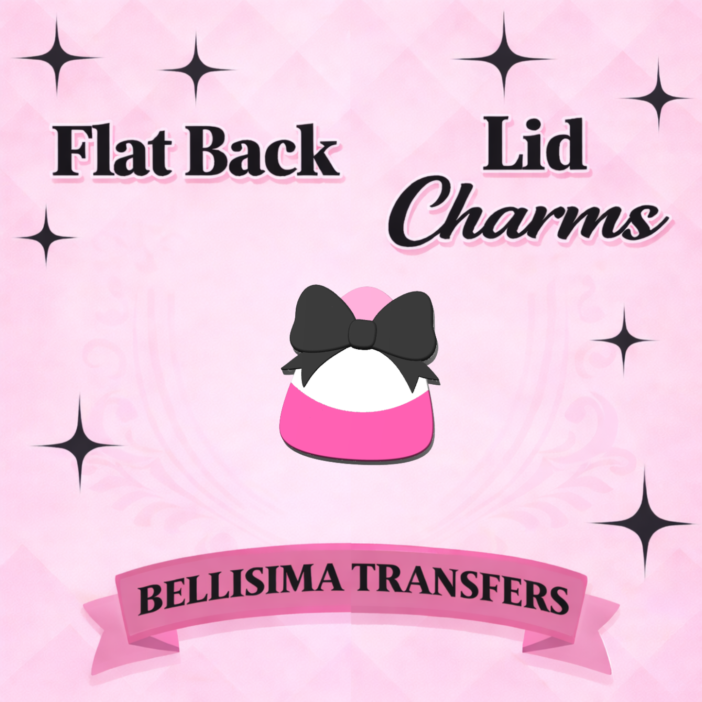 PINK CANDY CORN Flat Back Lid Charms