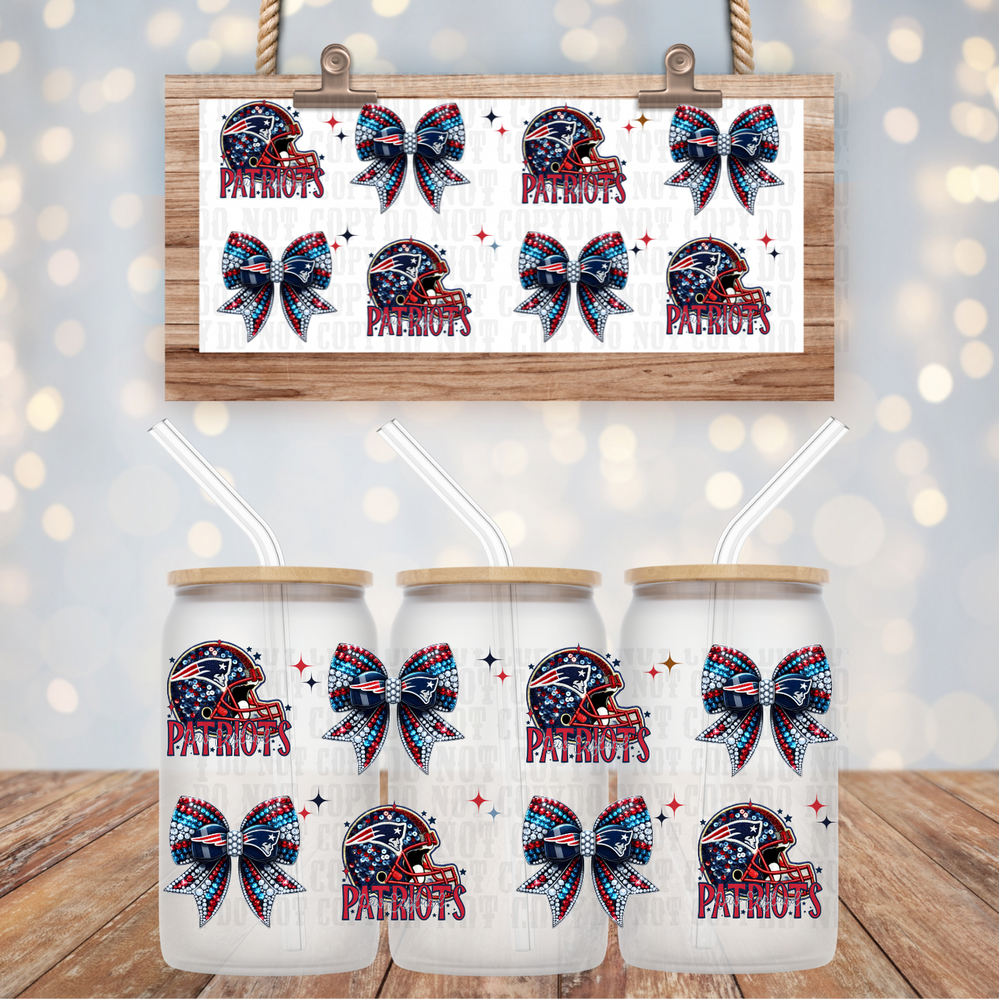 COQUETTE PATS FOOTBALL BUNDLE UV DTF CUP WRAP