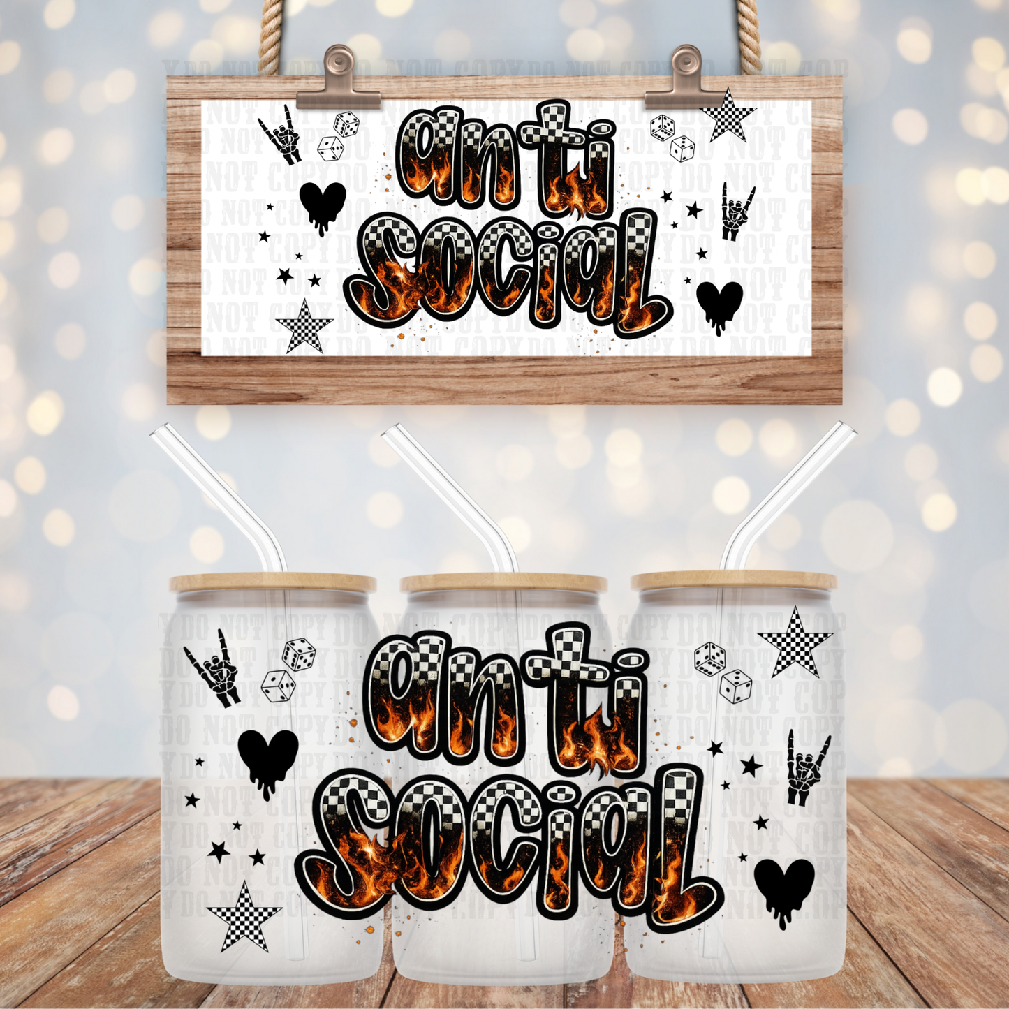 ANTISOCIAL UV DTF CUP WRAP - SHOP EXCLUSIVE BY CIERA