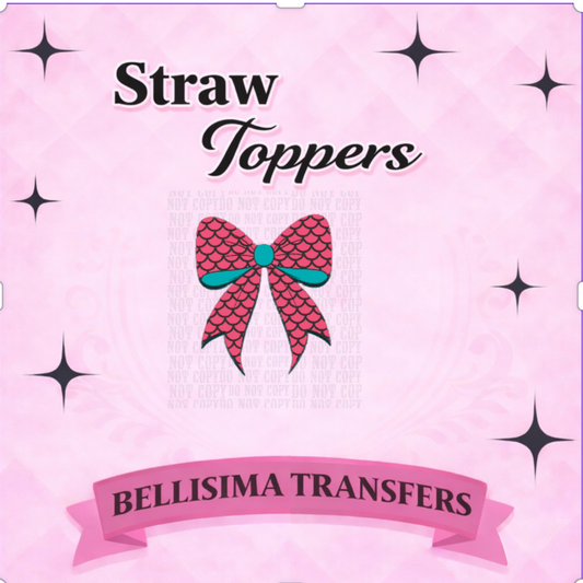 MERMAID BOW Straw Topper – 3D Printed Tumbler Accessory | Standard or Stanley