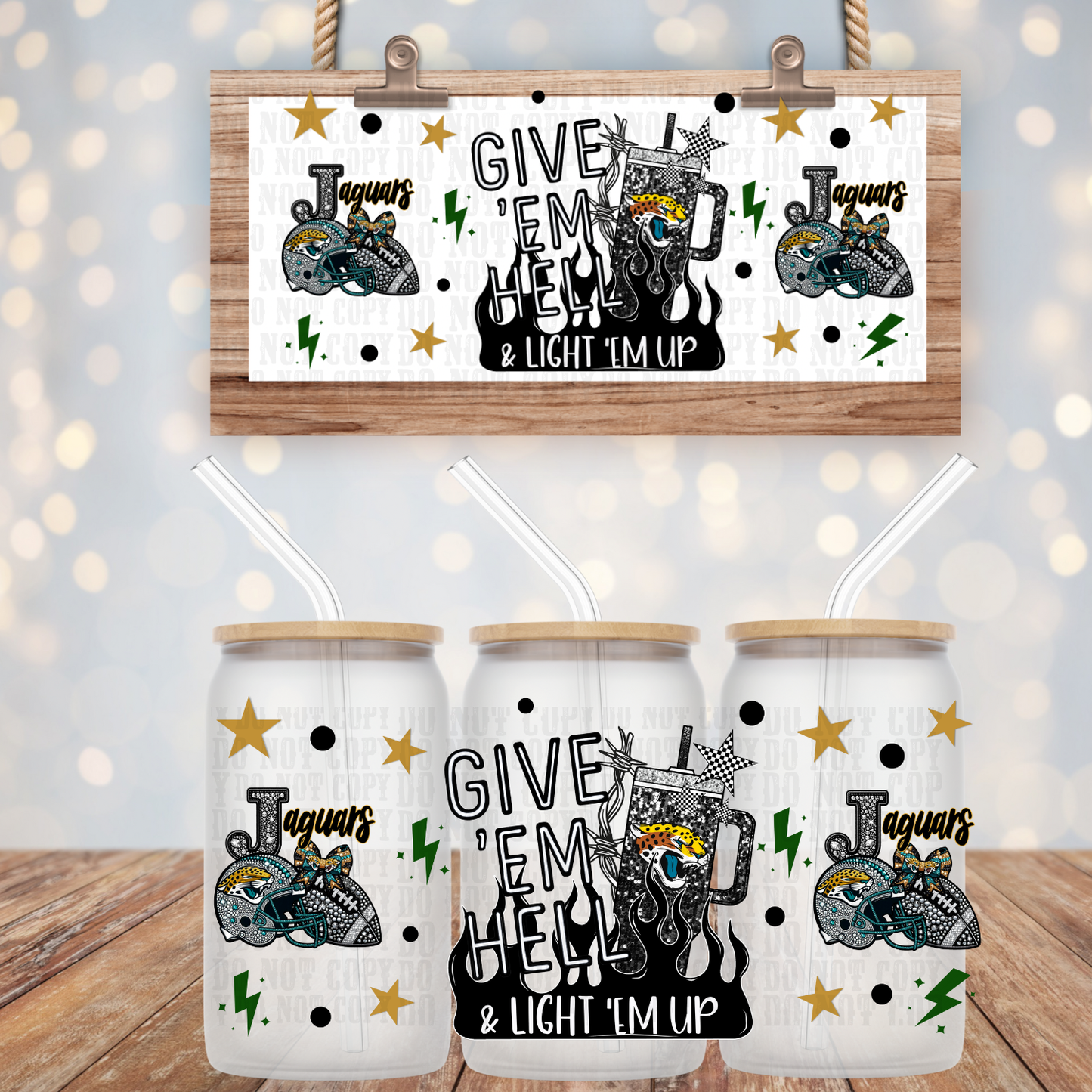 Wildcard Football Bundle UV DTF CUP WRAP