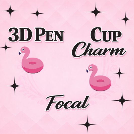 FLAMINGO FLOAT Focal for Pen & Cup Charms -Interchangeable Decorative Pen Toppers