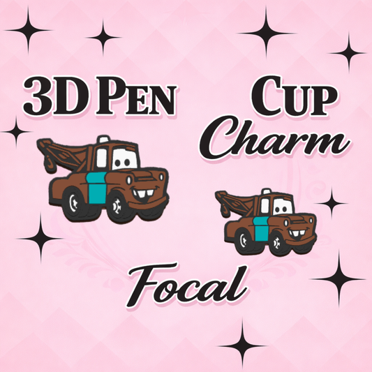 TOW TRUCK 2.0 Focal for Pen & Cup Charms -Interchangeable Decorative Pen Toppers
