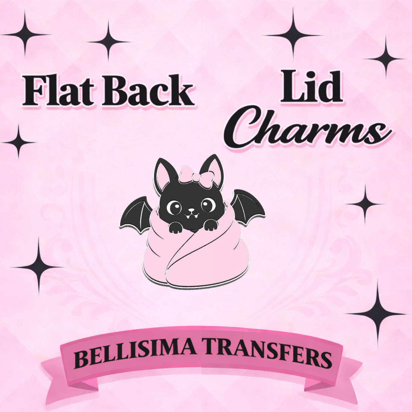 CUTESY BAT Flat Back Lid Charms