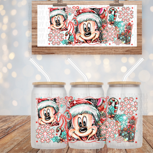 RED  MOUSE SELFIE UV DTF CUP WRAP