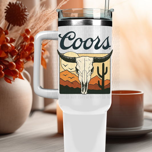 COORS BULL HEAD UV DTF CUP DECAL