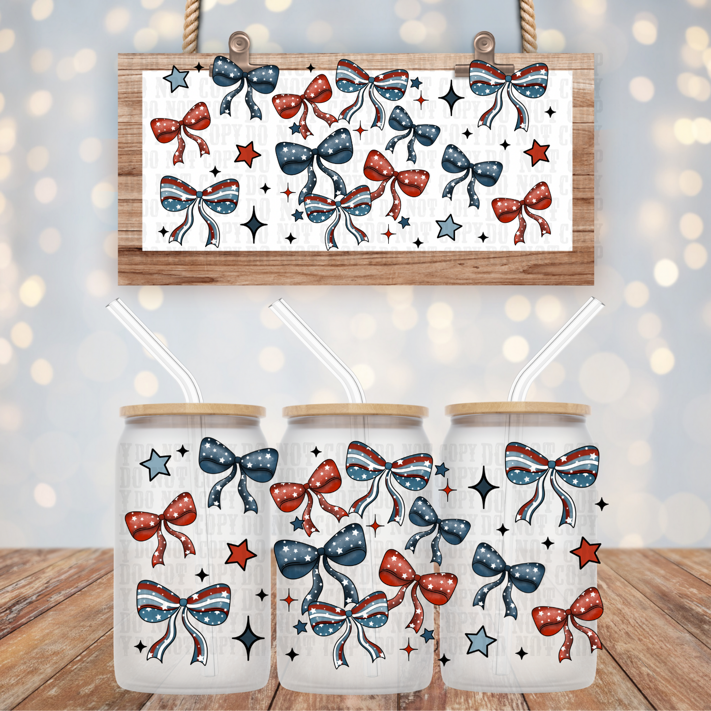 COQUETTE SUMMER BOWS UV DTF CUP WRAP
