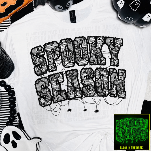Glow in the Dark LACE SPOOKY SEASON DTF