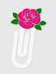 Rose Jumbo Paperclip Bookmark | Cute Checkered Planner Clip