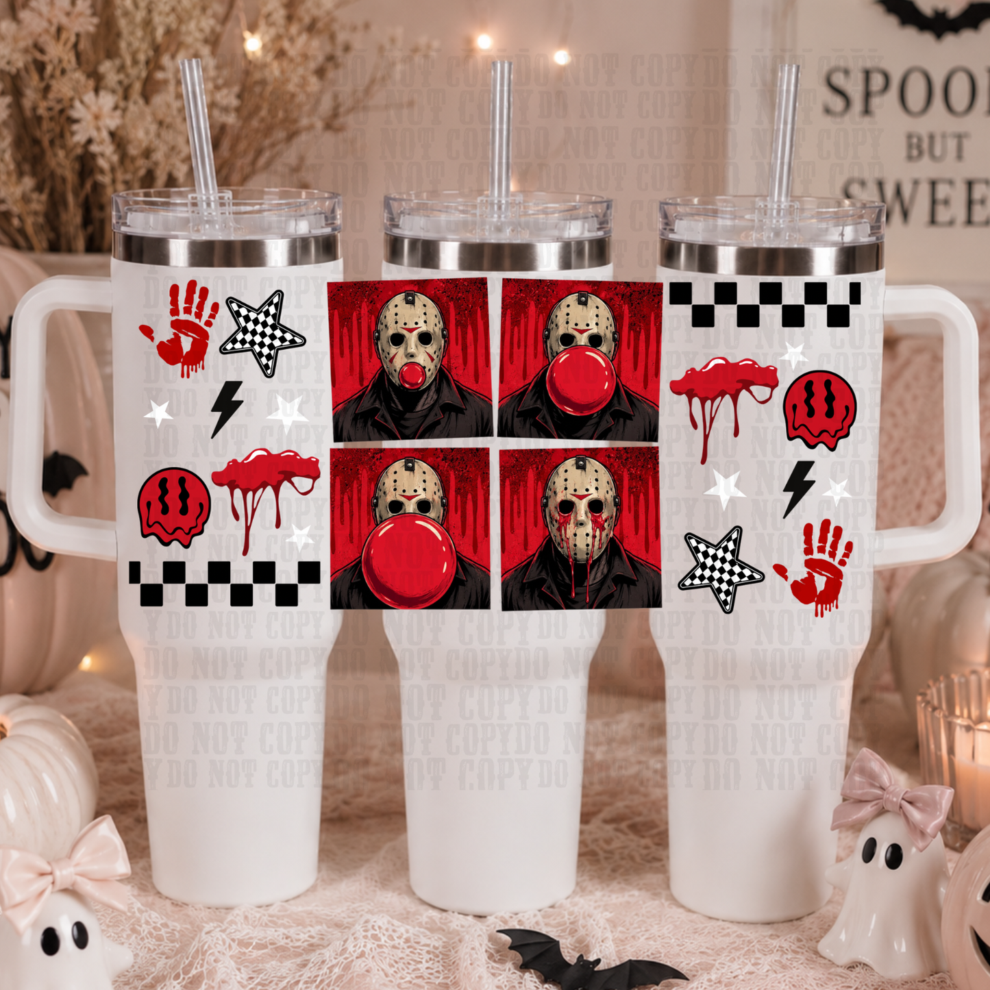 40oz BUBBLE GUM HORROR BUNDLE UV DTF CUP WRAP -SHOP EXCLUSIVE BY CIERA