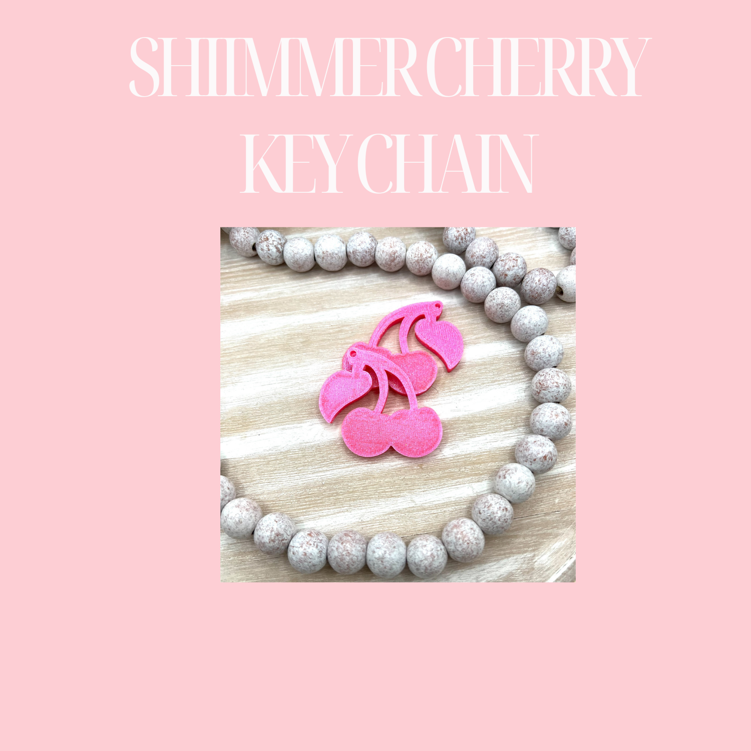 3D Glitter Cherry Key Chain