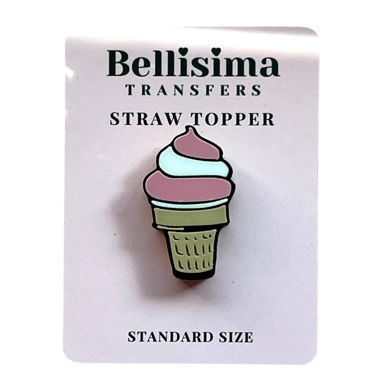 3D ICE CREAM CONE STRAW TOPPER