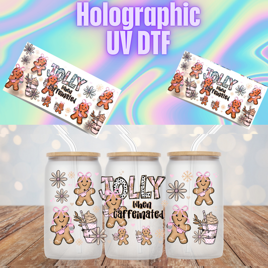 HOLOGRAPHIC JOLLY GINGY  UV DTF CUP WRAP