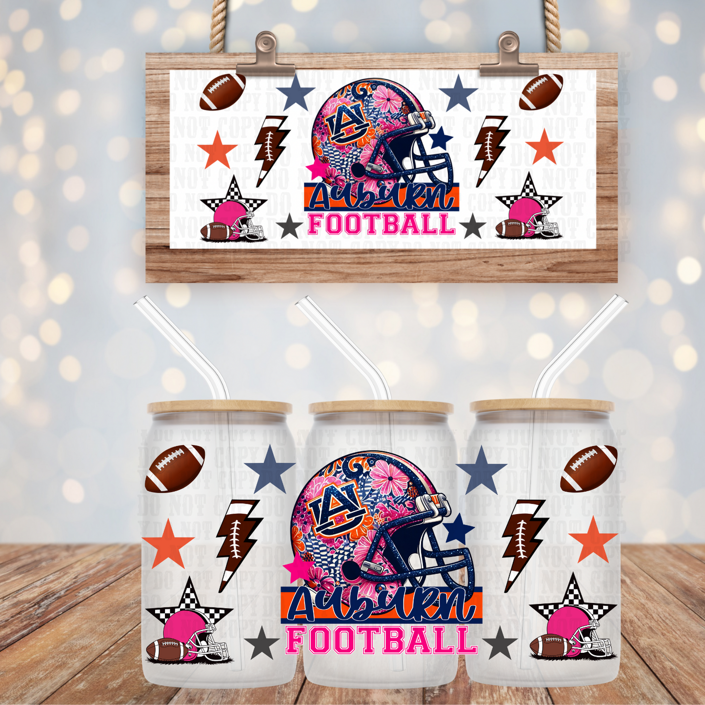 COLLEGE FOOTBALL BUNDLE UV DTF CUP WRAP
