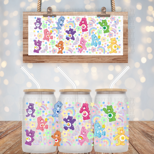 RAINBOW BEARS UV DTF CUP WRAP