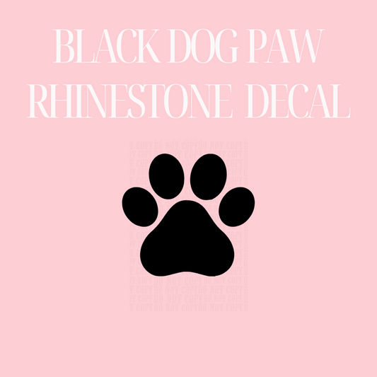 BLACK DOG PAW RHINESTONE LID DECAL