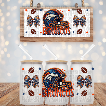 BRONCOS Coquette Bundle  16oz UV DTF CUP WRAP