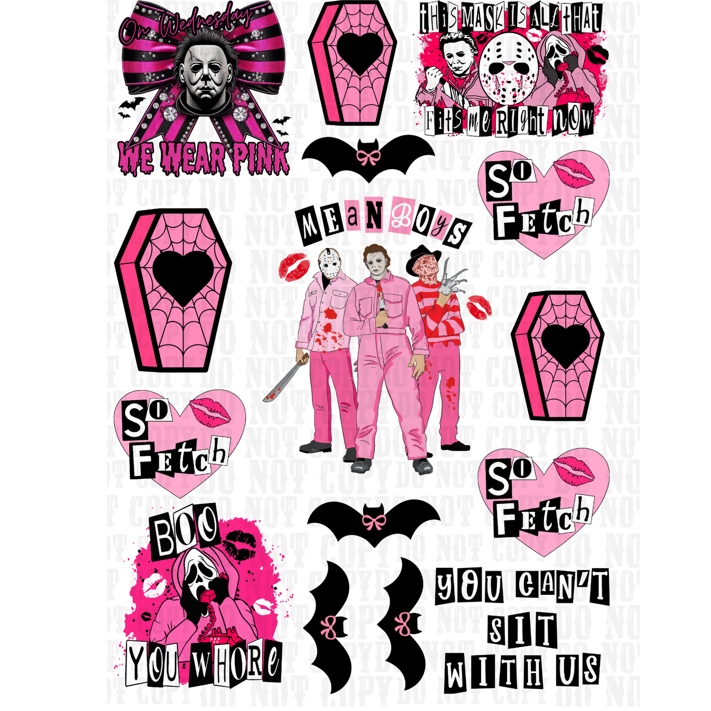 HORROR  UV DTF ELEMENT SHEET -SHOP EXCLUSIVE
