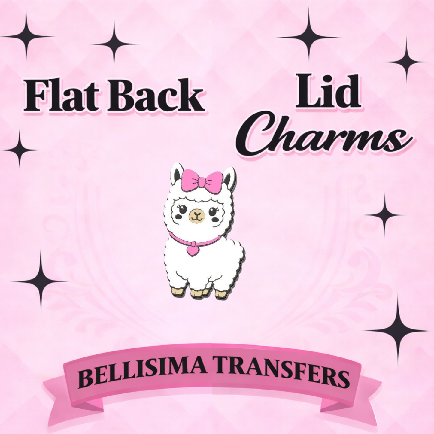 LLAMA  Flat Back Lid Charms