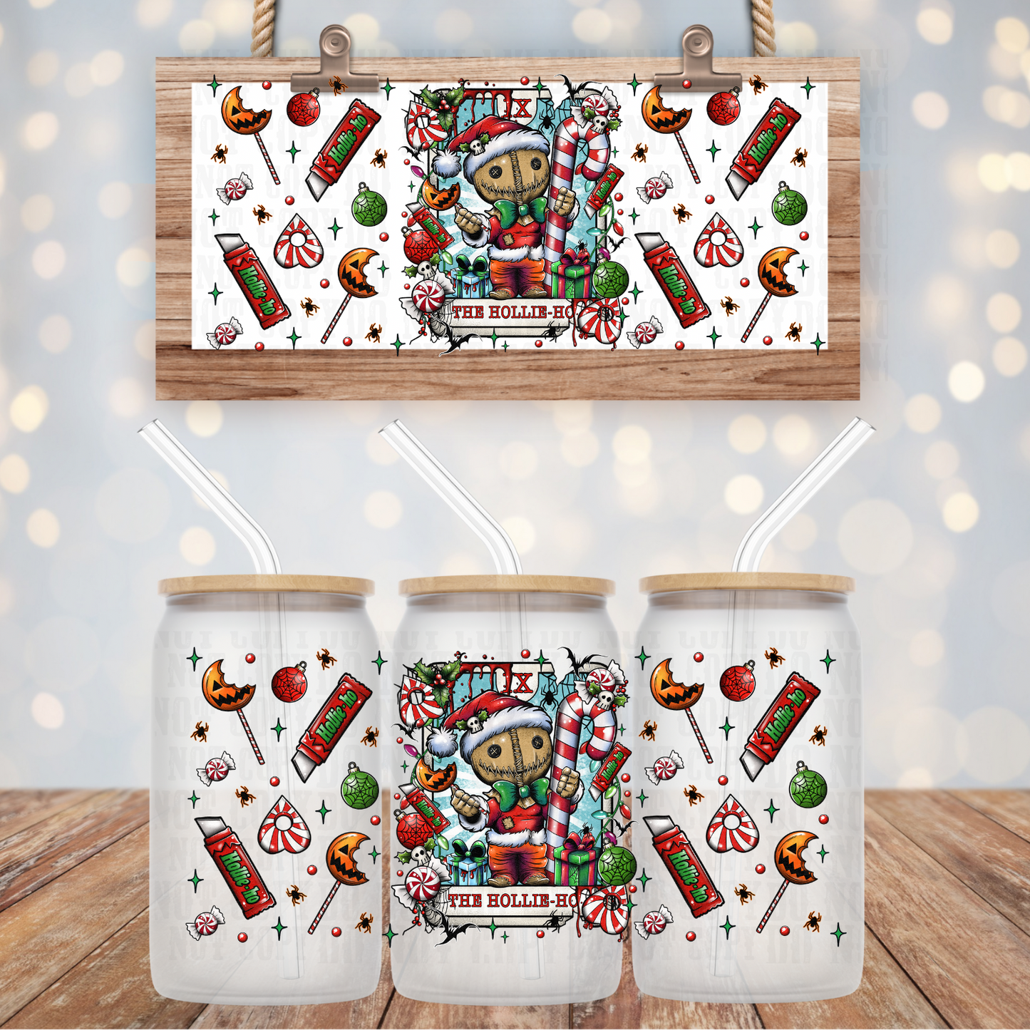 SPOOKY CHRISTMAS HOLLIE HO  UV DTF CUP WRAP