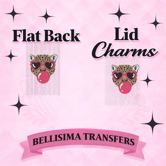 CHEETAH PET BUBBLE Flat Back Lid Charms