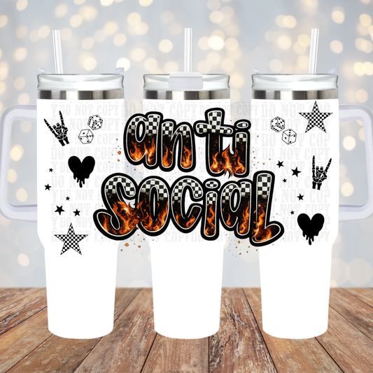 40oz ANTISOCIAL UV DTF Cup Wrap - SHOP EXCLUSIVE BY CIERA