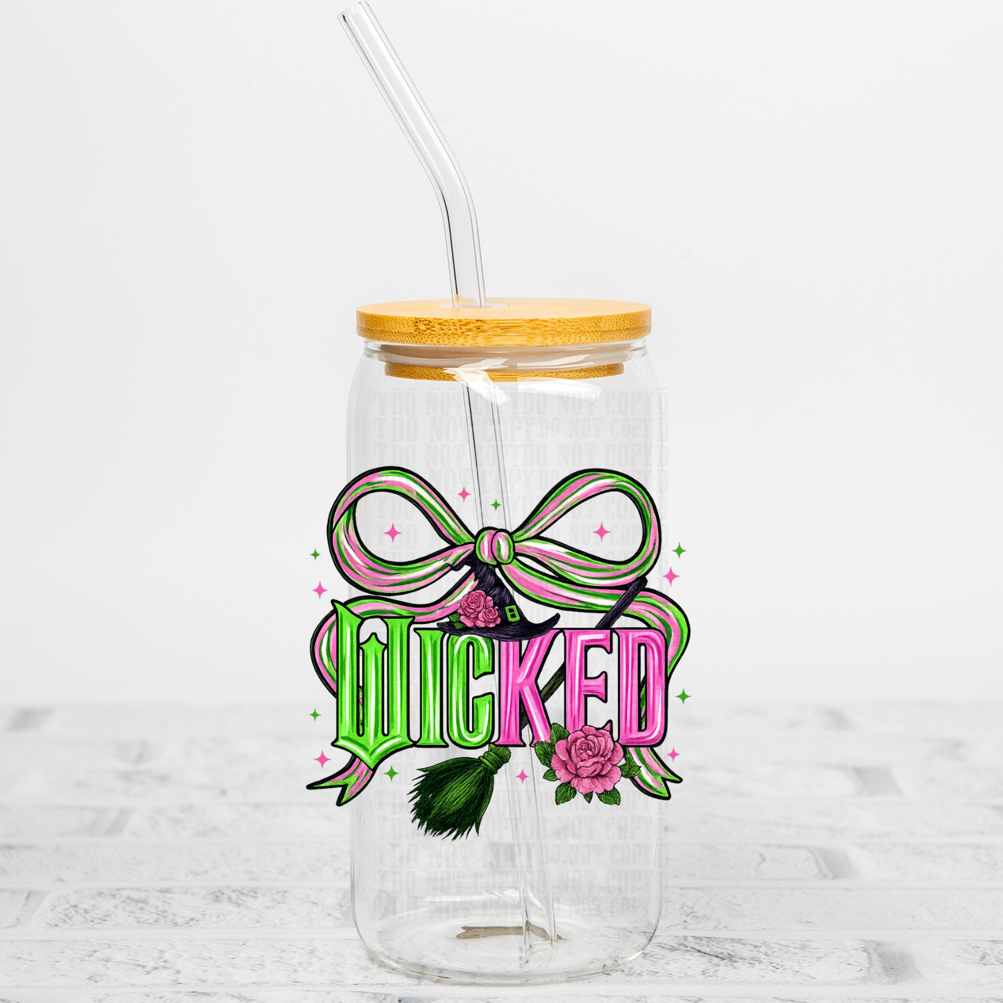 NEON COQUETTE WICKED  UV DTF DECAL