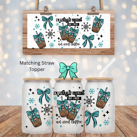 WINTER FREEZING COFFEE UV DTF CUP WRAP