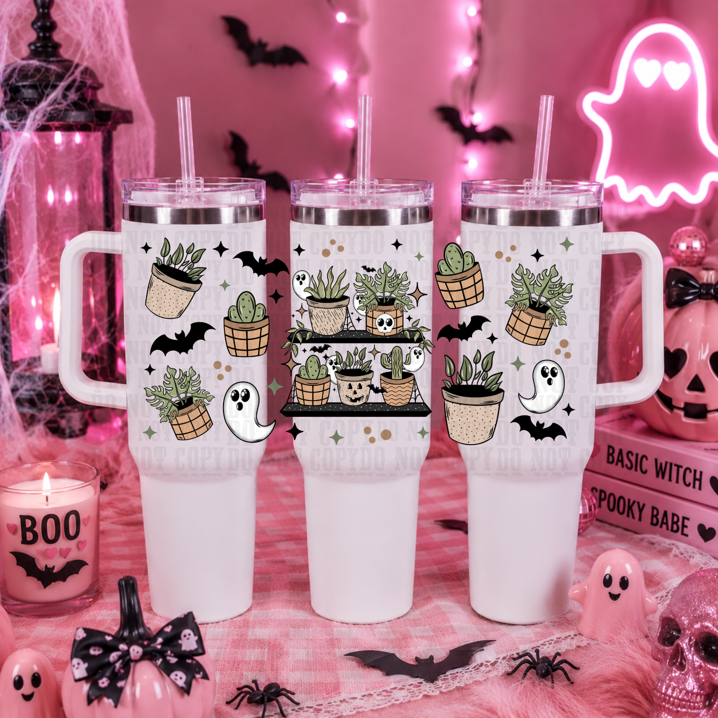 40oz  SPOOKY PLANT LIFE  UV DTF CUP WRAP
