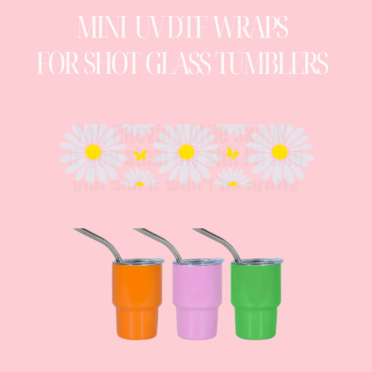 BUTTERFLY DAISY  Mini UV DTF Cup wrap