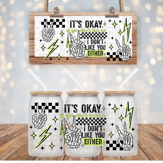IT'S OK GREEN UV DTF CUP WRAP