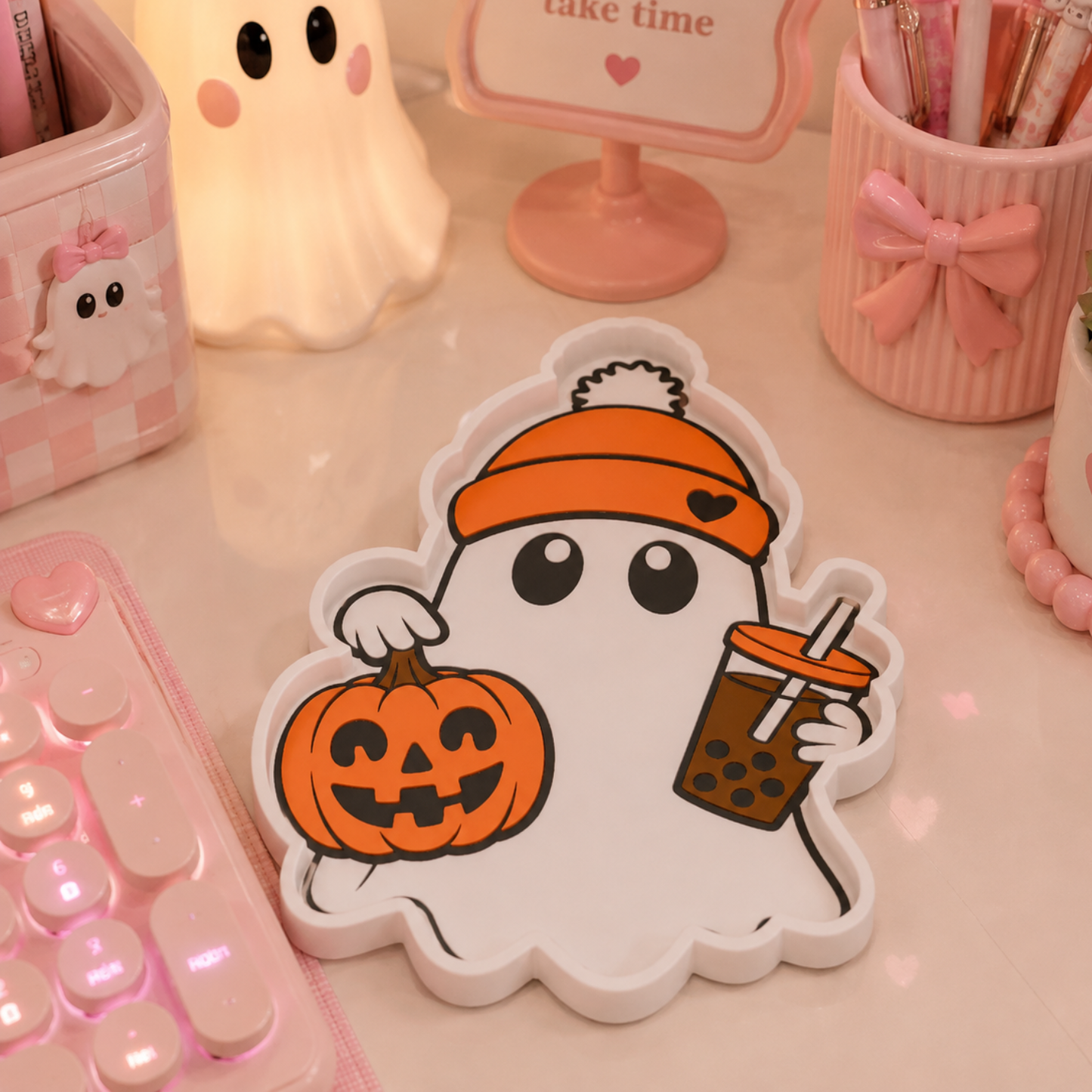 FALL GHOST Trinket Tray | Cute 3D Printed Catch-All Dish