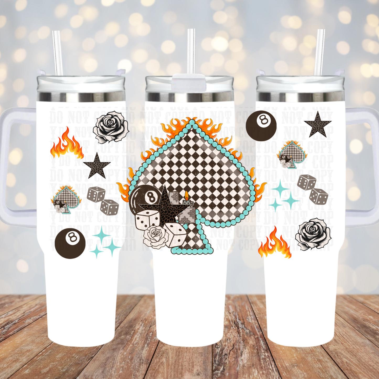 40oz FIRE SPADE UV DTF Cup Wrap - Shop Exclusive by Ciera