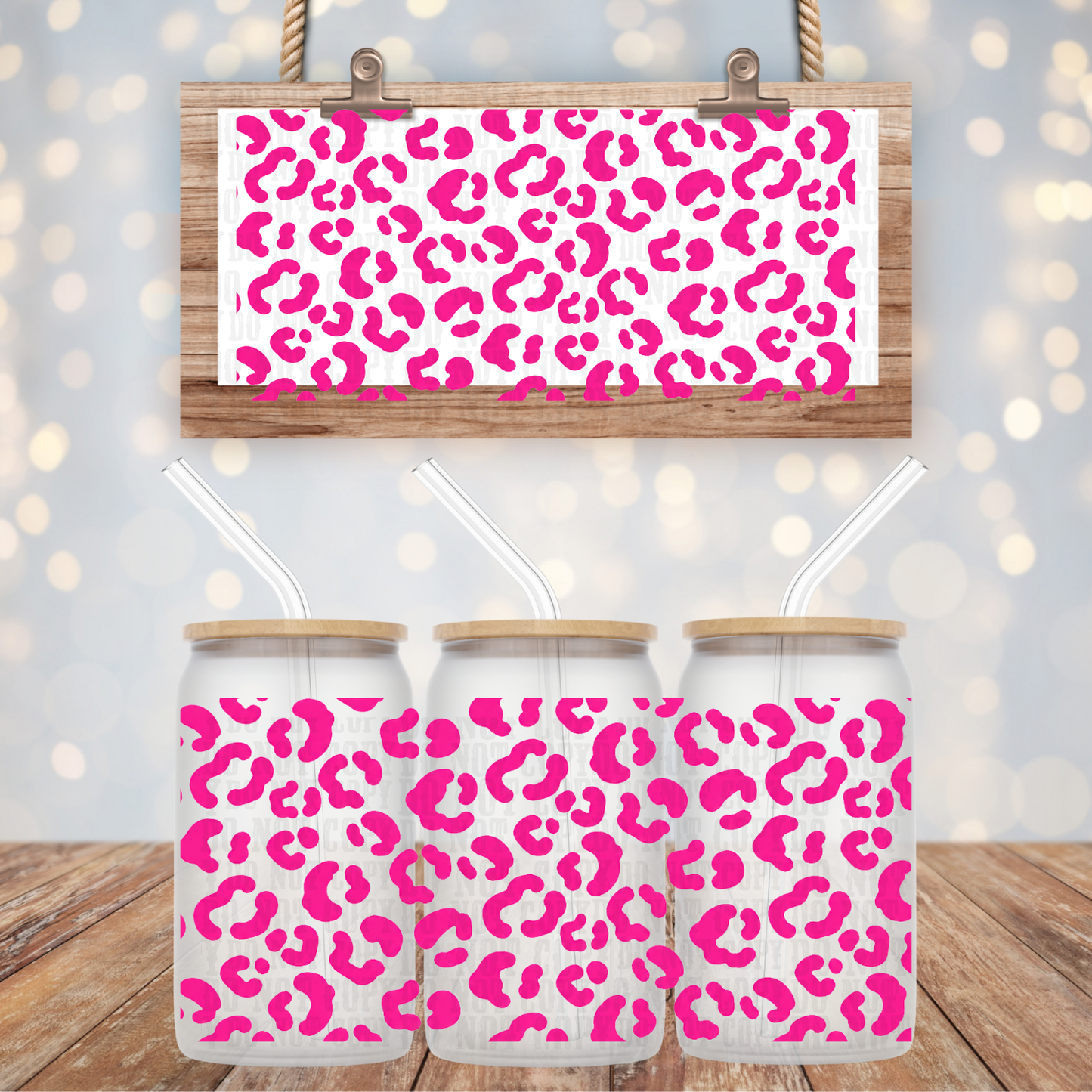 CHEETAH PRINT BUNDLE UV DTF CUP WRAP
