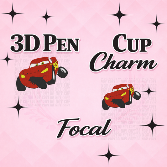 RED CAR Focal for Pen & Cup Charms -Interchangeable Decorative Pen Toppers