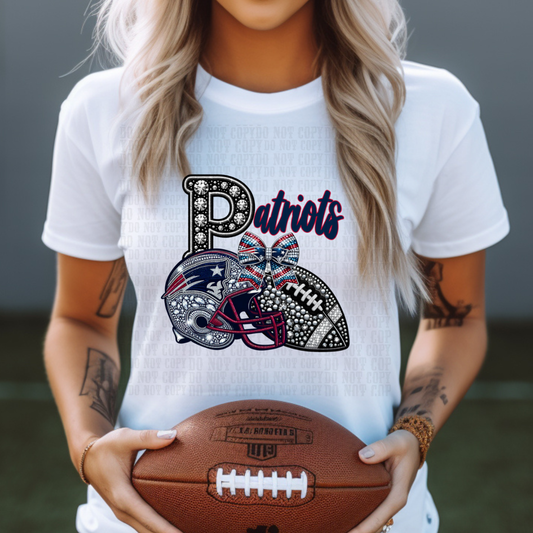 PATRIOTIC FAUX RHINESTONE DTF