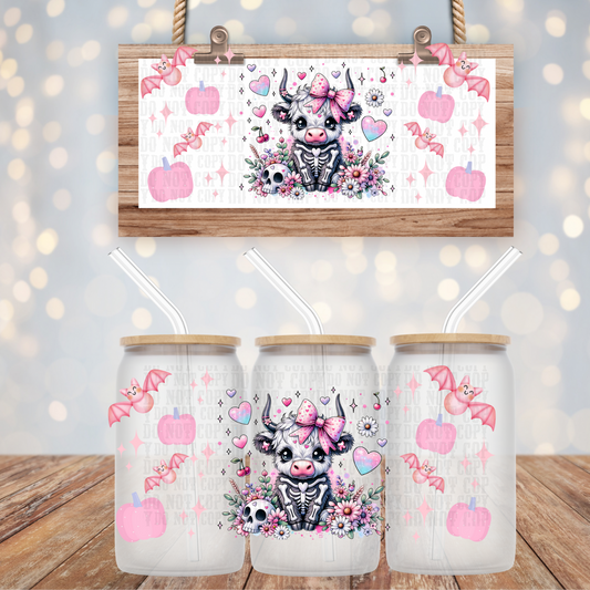 SKELLY COW UV DTF CUP WRAP
