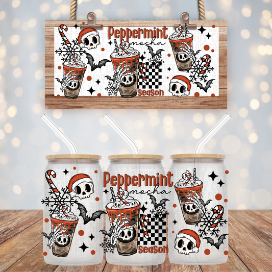 SKELLY PEPPERMINT MOCHA  UV DTF CUP WRAP