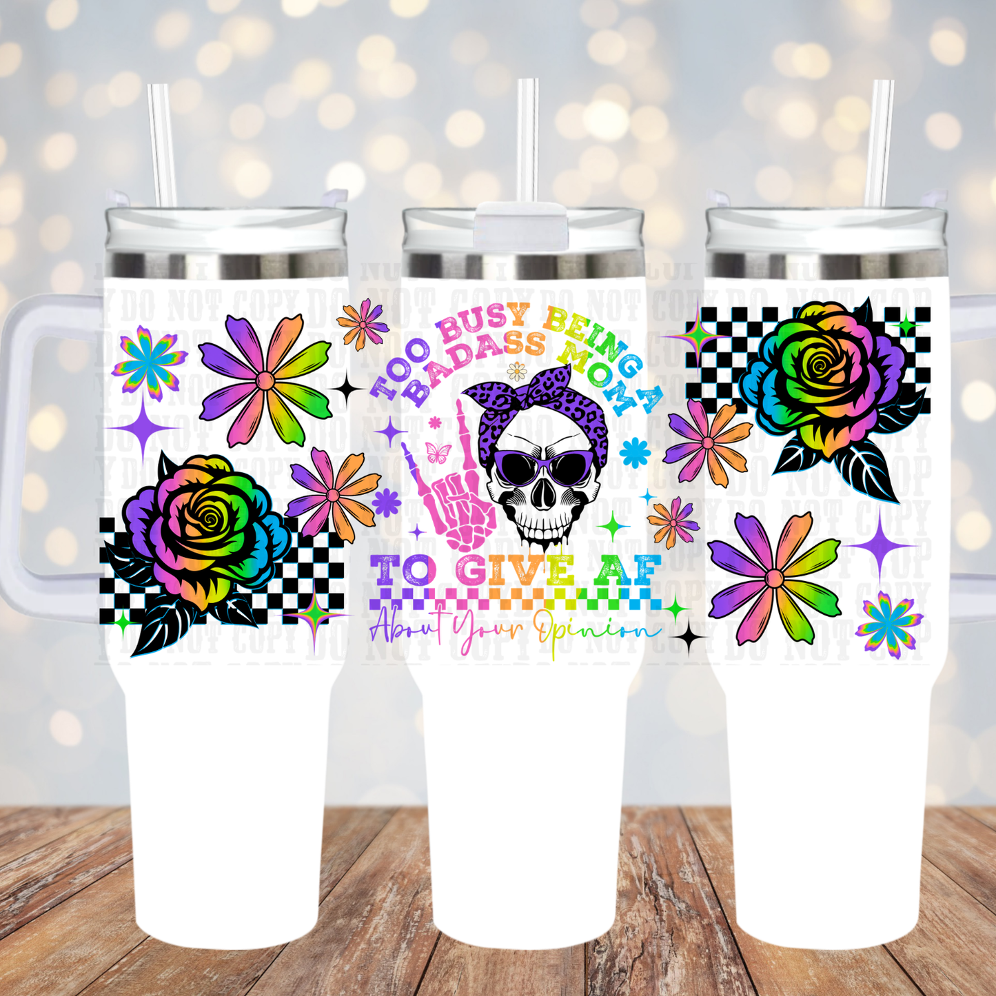 40oz BADD ASS MOM  UV DTF CUP WRAP
