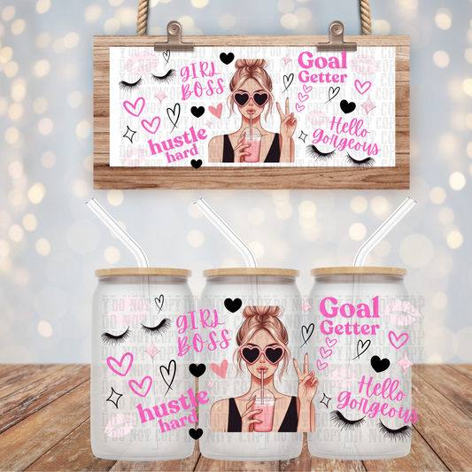 BLONDE GIRL BOSS UV DTF CUP WRAP-SHOP EXCLUSIVE