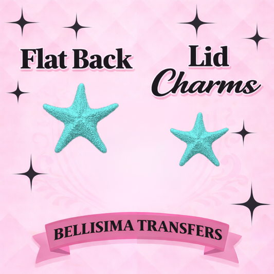 GLITTER STARFISH Flat Back Lid Charms