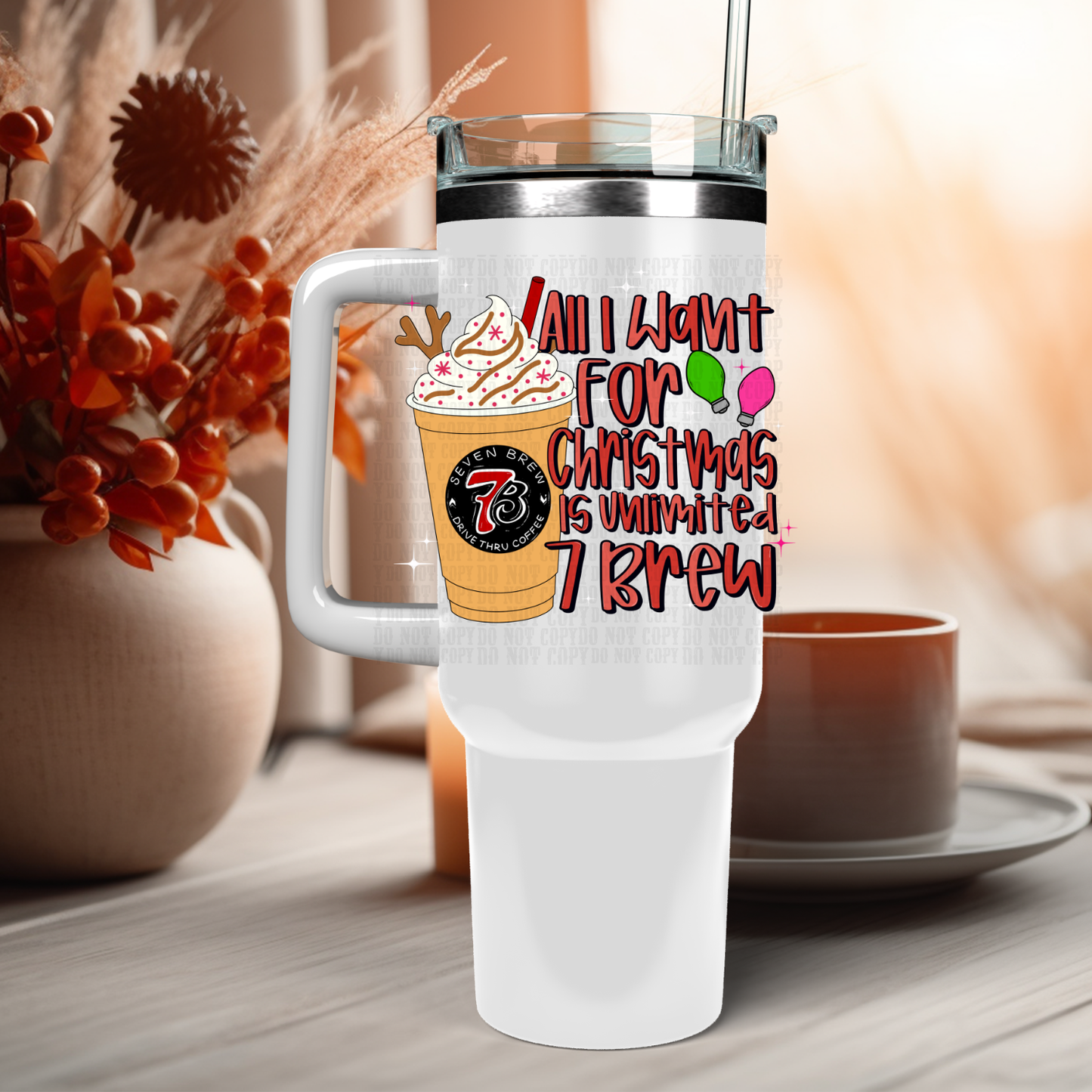 16/40 OZ 7 BREW CHRISTMAS UV DTF Cup Decal