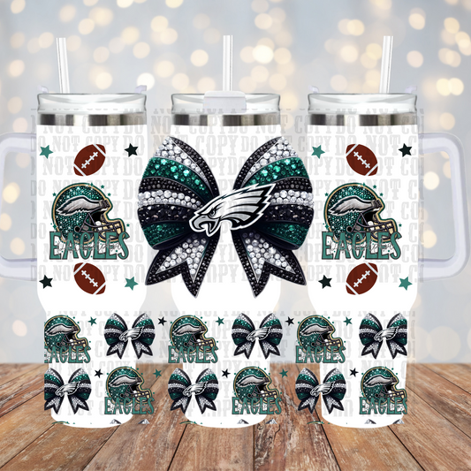 40oz COQUETTE BOW GREEN UV DTF CUP WRAP - SHOP EXCLUSIVE BY LILLY C.