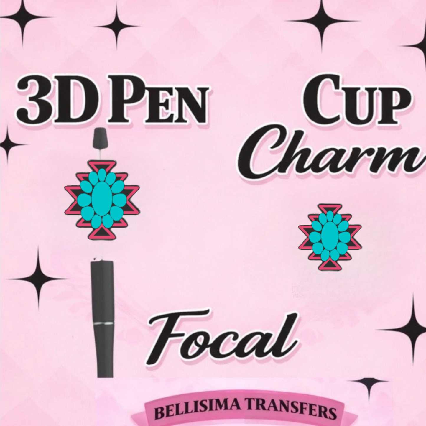 WESTERN CONHO Focal for Pen & Cup Charms -Interchangeable Decorative Pen Toppers